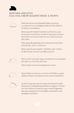 Gua Sha Cœur Quartz Rose à Dents -Cosmétiques Soldes Gua sha coeur quartz rose a dents FR